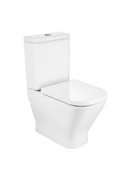 INODORO DE TANQUE BAJO COMPACTO ADOSADO PARED  ALIMENTACION INFERIOR RIMLESS THE GAP SQUARE BLANCO